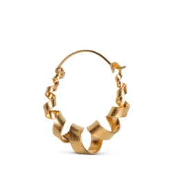 Jane Knig: CURLY HOOPS rering - STOR - MAT FORGYLDT - JK-0321E-G