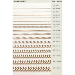 BNH: Panser Facet halskde - Guld - 14KT - forskellige lngder og bredder