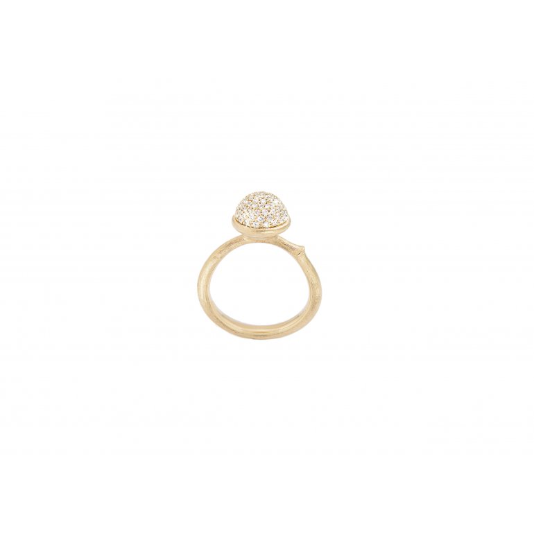 OLE LYNGGAARD COPENHAGEN: Lotus Ring Mellem Guld/Pav - A2711-402