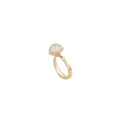 OLE LYNGGAARD COPENHAGEN: Lotus Ring Stor Guld/Pav - A2712-402
