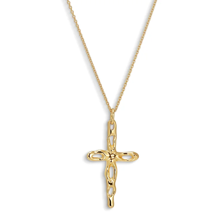 Jane Knig: Mary Cross Pendant Vedhng -  Forgyldt Slv - mcp-aw23-g