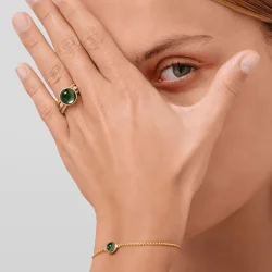 Julie Sandlau: Prime Ring - Turmalin Crystal - Forgyldt s�lv - RI248GDTMCRCZ