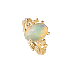 OLE LYNGGAARD COPENHAGEN: BoHo Ring - Guld - Opal - Diamanter - A2929-401