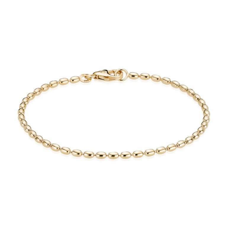 BNH: Oliven armbnd - Guld - 14kt - 18,5cm