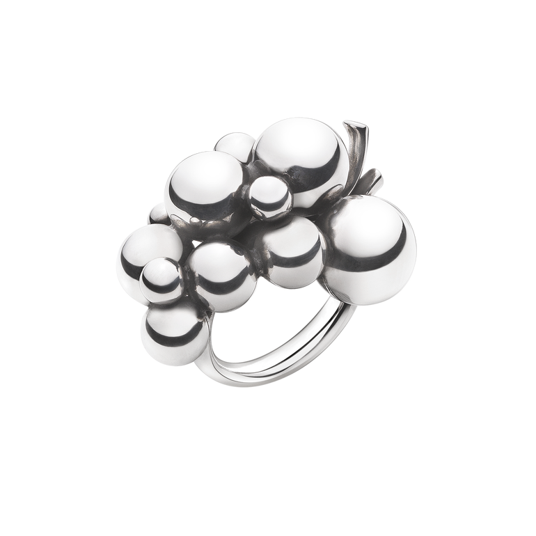 Georg Jensen: Moonlight Grapes Ring - Stor - Slv - 20000334