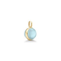 Julie Sandlau: Little Prime Pendant - Vedhng - Milky Aqua - Forgyldt slv - PD374GDMLAQCR 