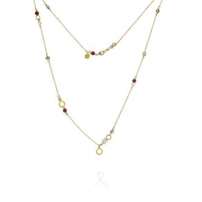 Dulong: Piccolo Halskde - Guld - mix delsten - 105150A62