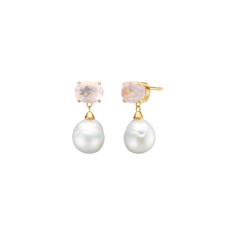 Carr� Copenhagen: Polly �restikker - Barok Perle - Rosa kvarts - FS4681RQ-BI