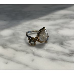 Bergse: Unika Ring - Guld - Slv - Rutilkvarts - Grn Safir - 4018854