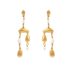 Hultquist: Pebble Grande �reringe Forgyldt S�lv - S08486G