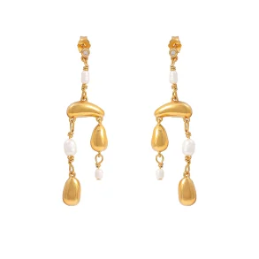 Hultquist: Pebble Grande �reringe Forgyldt S�lv - S08486G