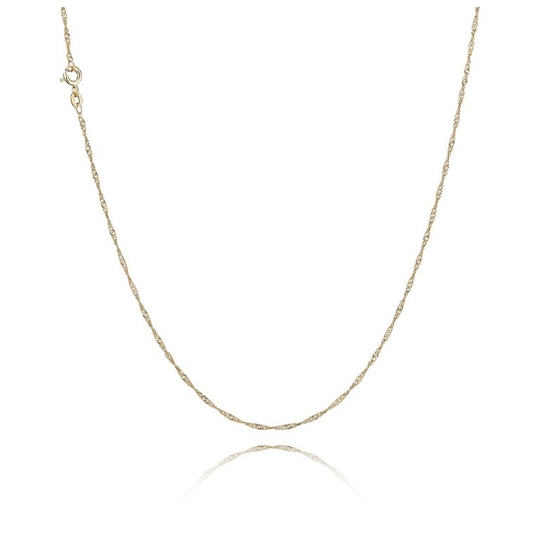 BNH: Singapore Halsk�de - Guld - 8 KT - forskellige l�ngder og bredder