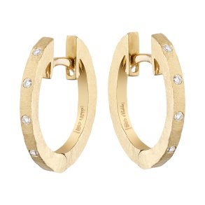 Guldbrandsen: Slice Rustik Creoler - Lille - Guld - Brillanter - GUE117-YG