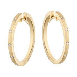 Guldbrandsen: Slice Rustik Creoler - Stor - Guld - Brillanter - GUE209-YG