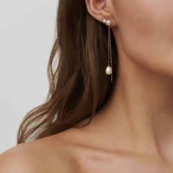 Julie Sandlau: Purity Chain Pendant - �reringe - Guld - YG14-EP01