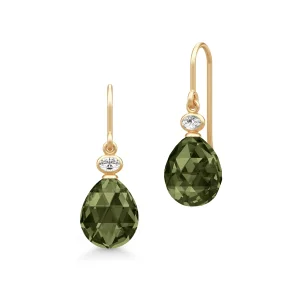 Julie Sandlau: Ofelia Earring rering - Forgyldt slv - Olive Green - HKS780GDOLCRCZ