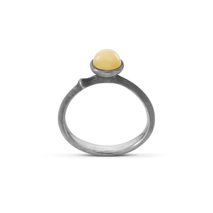 OLE LYNGGAARD COPENHAGEN - Lotus Ring Tiny - Sølv/Rav - A2708-301