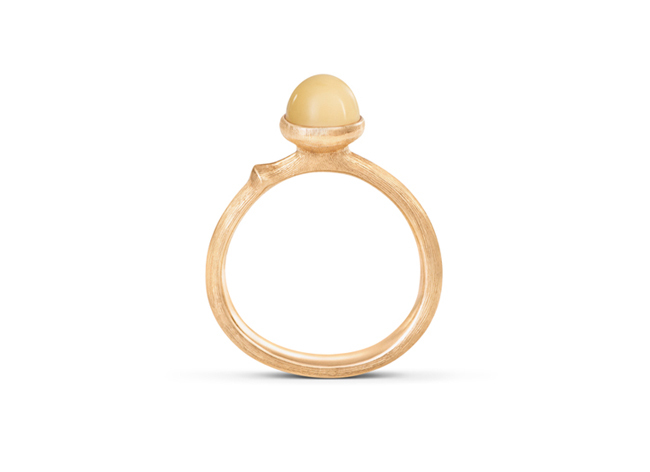 OLE LYNGGAARD COPENHAGEN - Lotus Ring Tiny - Guld/Rav - A2708-401 54
