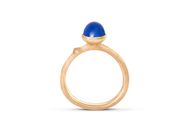 OLE LYNGGAARD COPENHAGEN - Lotus ring i 18kt guld m. lapis 53
