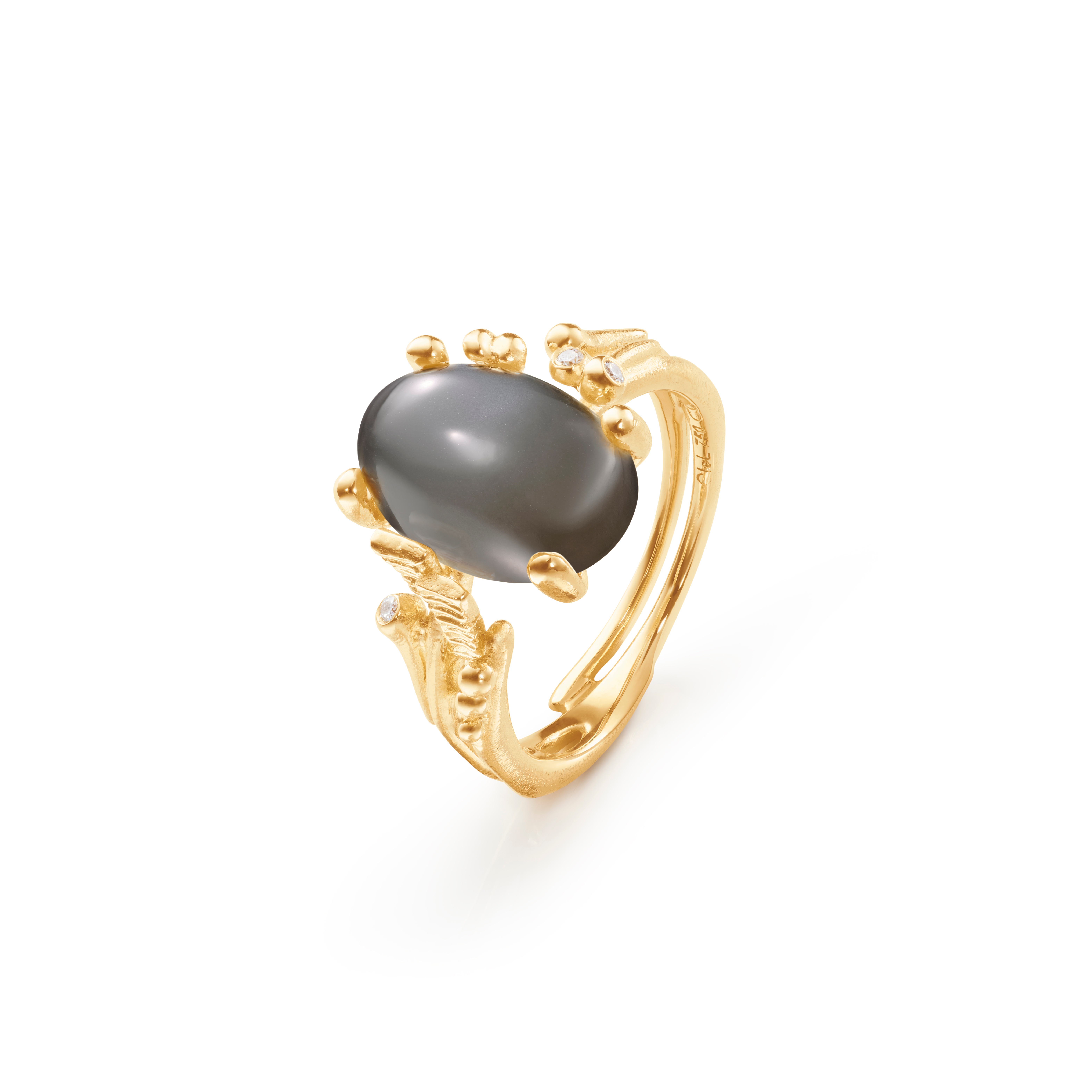 OLE LYNGGAARD COPENHAGEN - BoHo Ring - Guld - Månesten - Diamanter - A2929-407 54