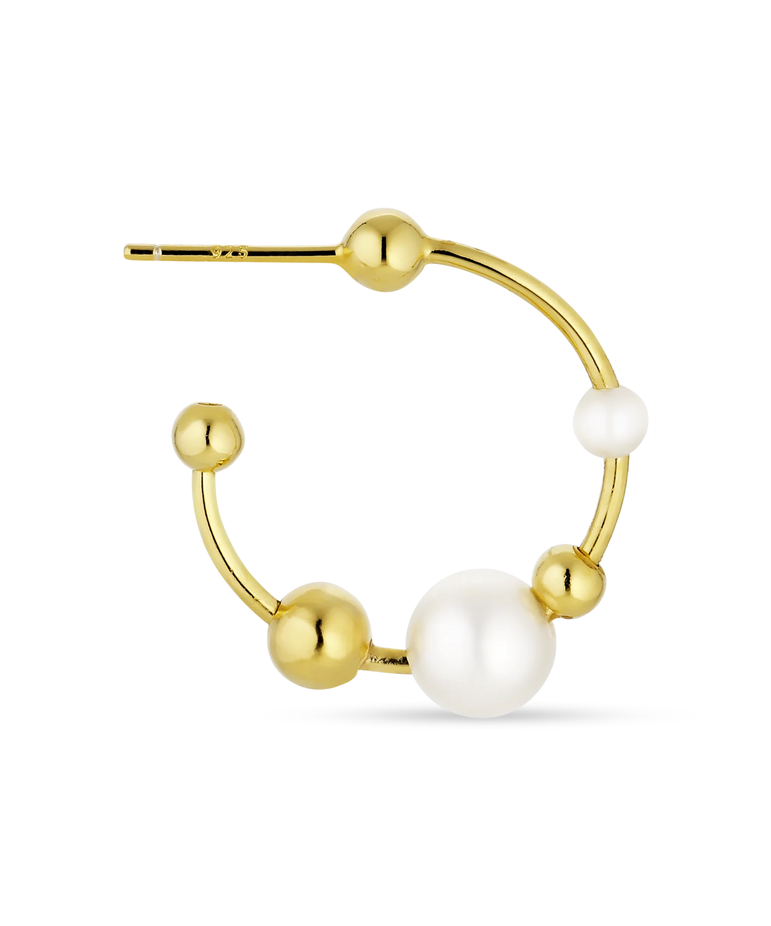 Jane Kønig - Atomic Pearl Hoop Ørering - Forgyldt Sølv - APH-SS24-G