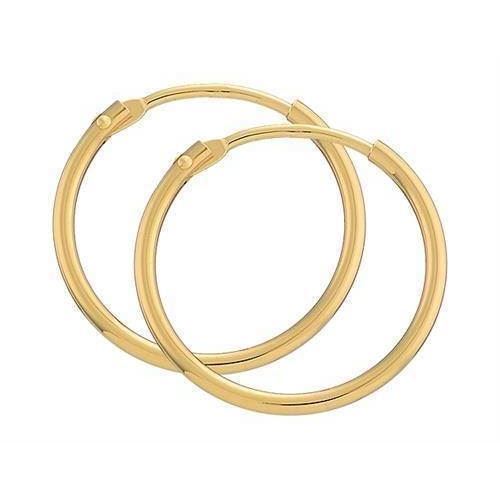BNH - Creoler -14 karat Rødguld - 1,3 mm & 1,5 mm - Viplås 1,5 mm 20 mm