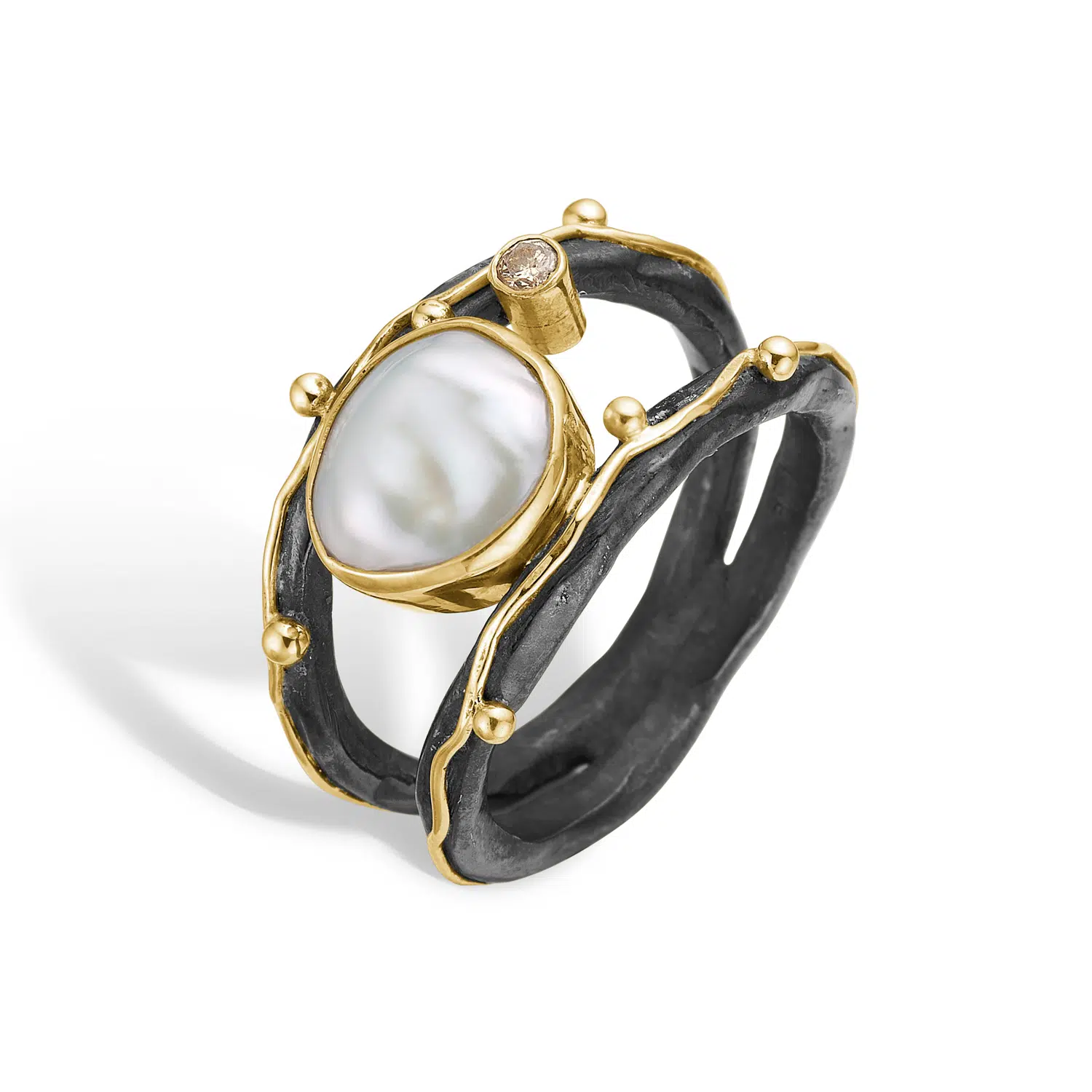 By Birdie - Zeus Dubeca White Keshi ring - 50110282W 55