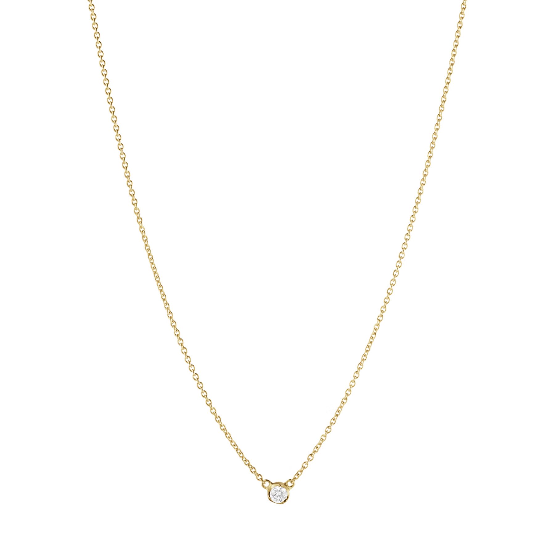 Georg Jensen - GJ Signature Diamonds Halskæde - Vedhæng - Guld - Diamant - 20001257