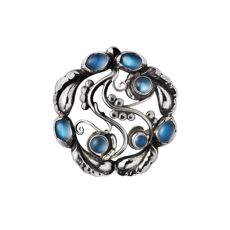 Georg Jensen - Moonlight Blossom Broche - Sølv/Månesten - 3531541
