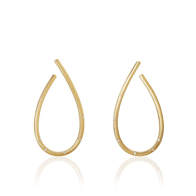 Dulong - Kharisma Øreringe Stor - Guld & Brillanter - 16114A5032-1