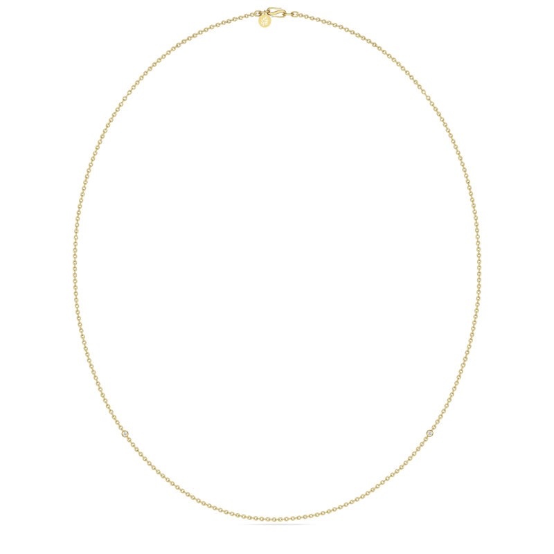 Julie Sandlau - Forgyldt Sølv Halskæde med Zirkon - Necklacegdcz 60cm