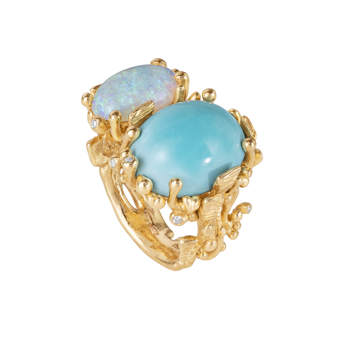 OLE LYNGGAARD COPENHAGEN - BoHo Ring - Guld - Blandede sten - Diamanter - A2922-401 57