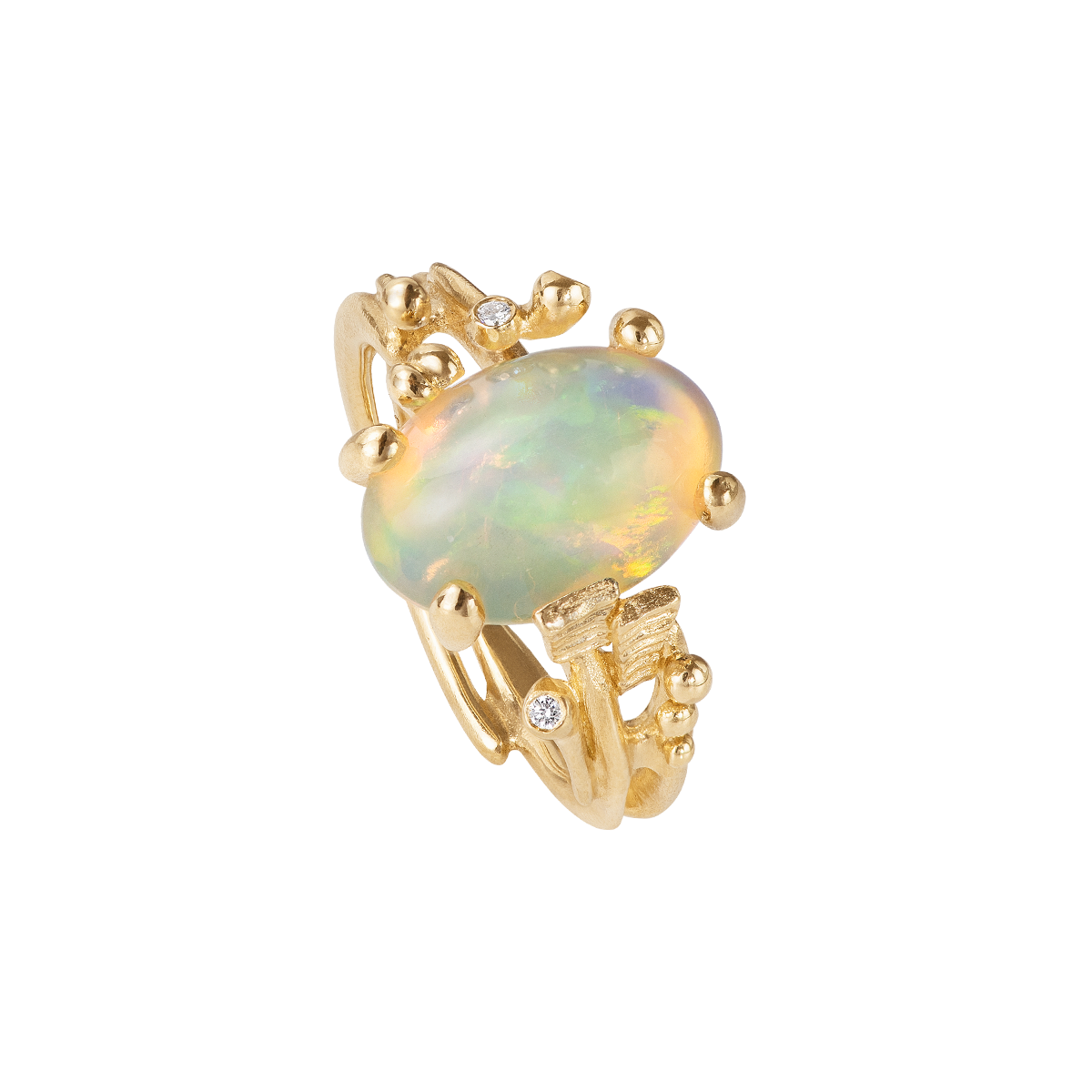 OLE LYNGGAARD COPENHAGEN - BoHo Ring - Guld - Opal - Diamanter - A2929-401 53