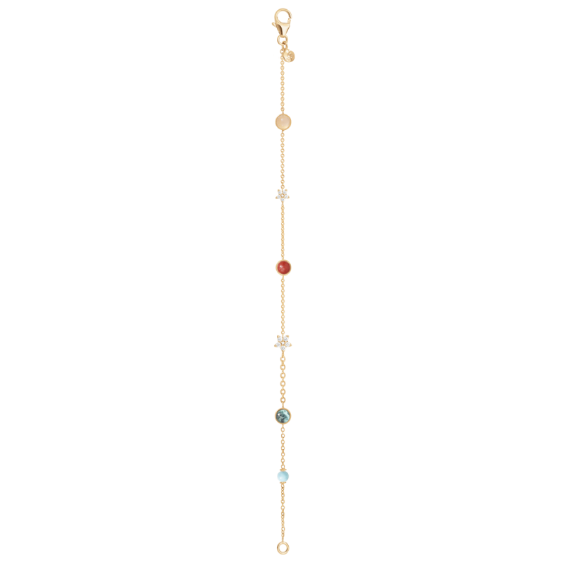 OLE LYNGGAARD COP: Shooting Stars Armbånd - Circus armbånd - 18kt guld med blandede sten - C0073-407 20 cm