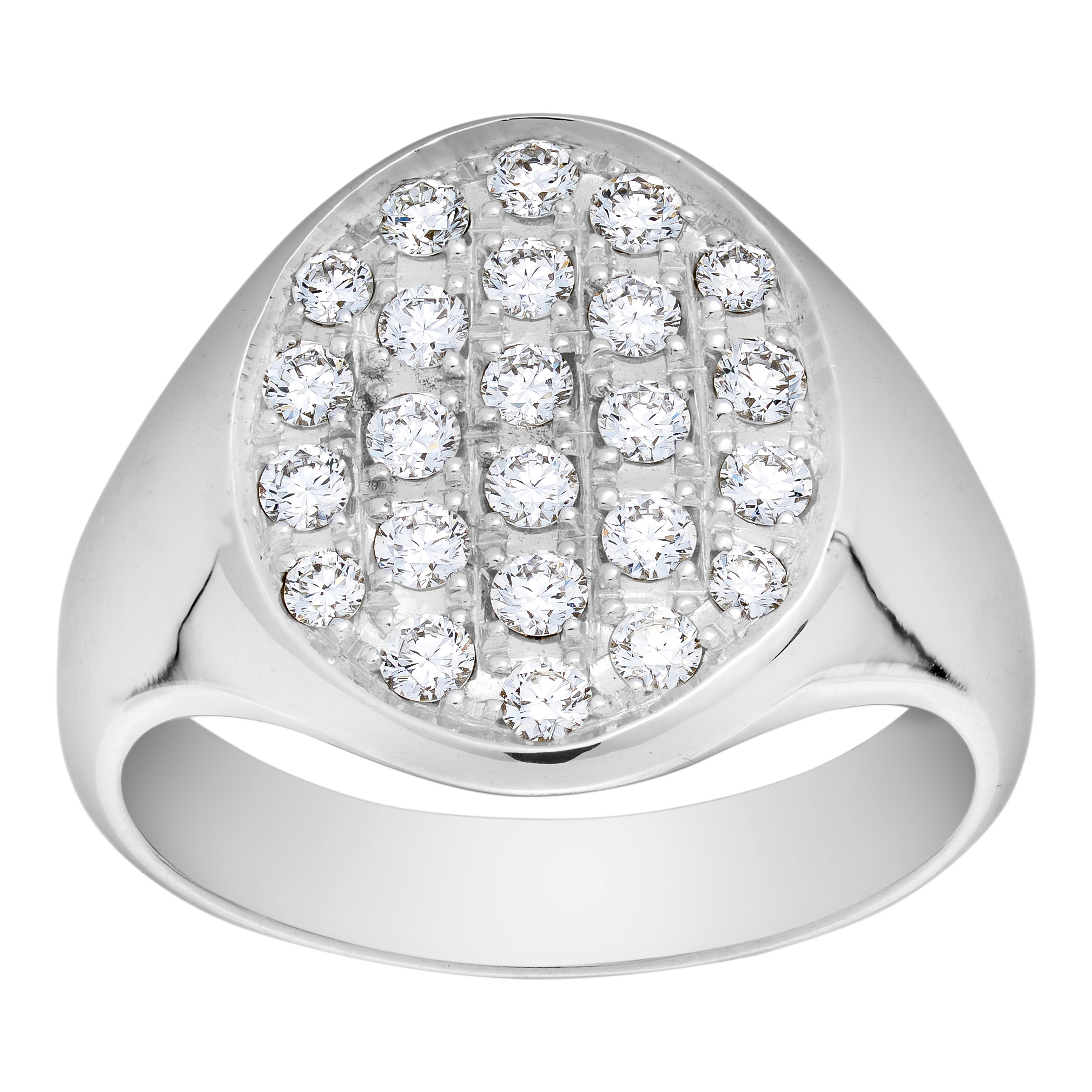 Guldbrandsen - Signet Pavé Ring - Hvidguld - Brillanter - GUR076-WG 50