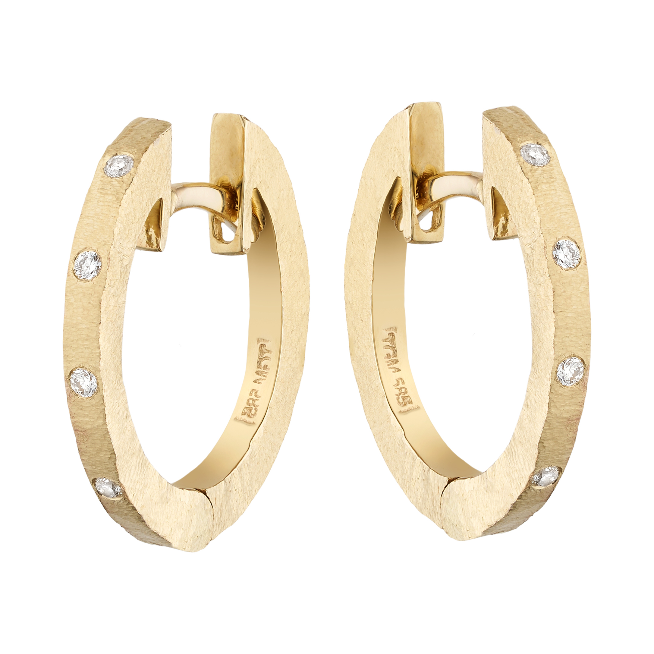 Guldbrandsen - Slice Rustik Creoler - Lille - Guld - Brillanter - GUE117-YG