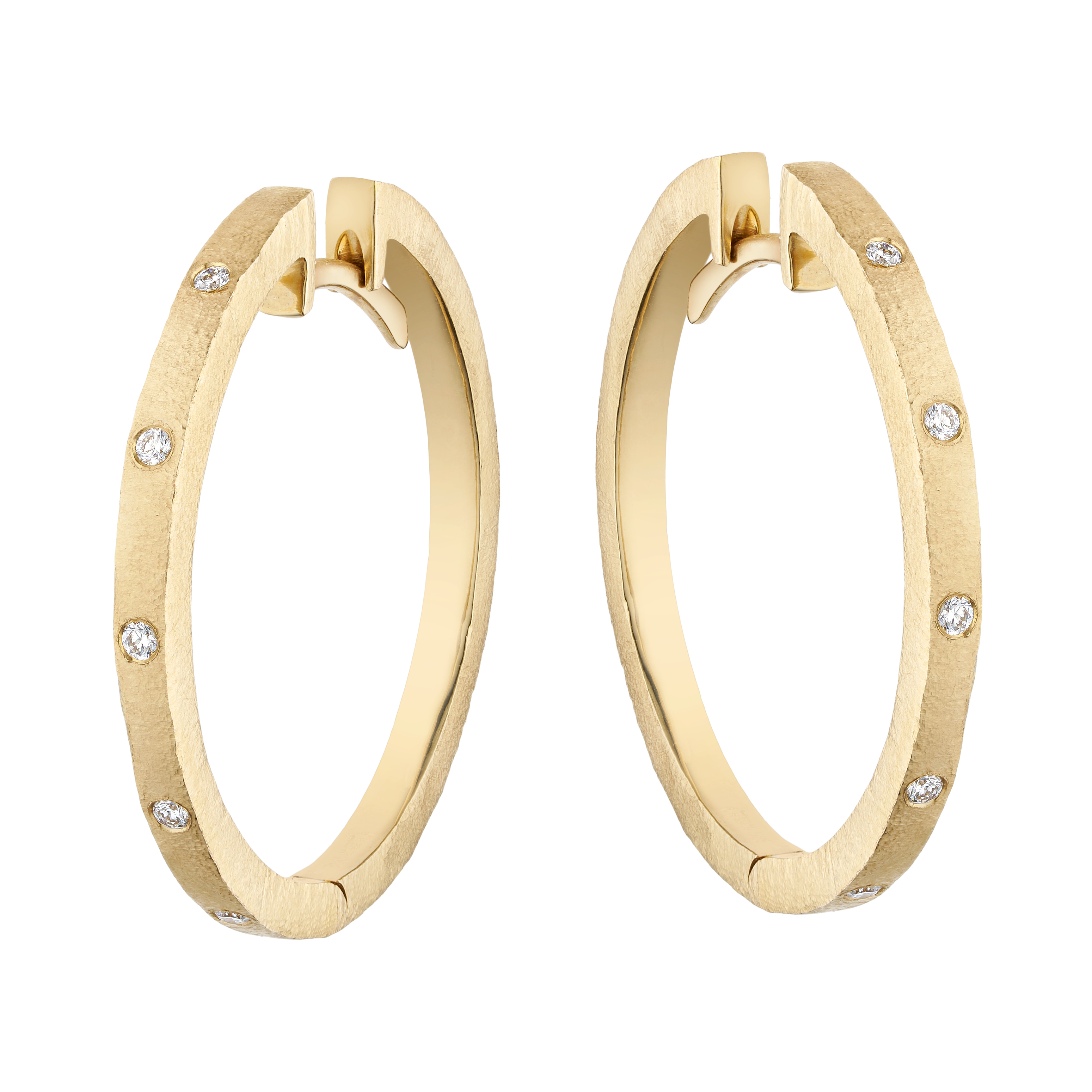Guldbrandsen - Slice Rustik Creoler - Stor - Guld - Brillanter - GUE209-YG
